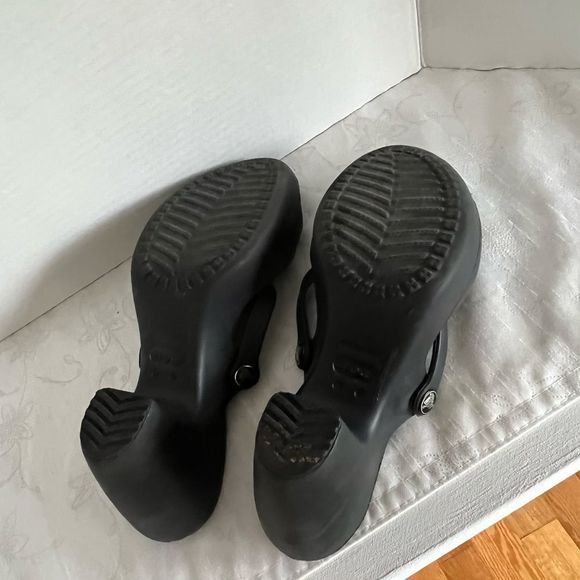 Crocs Cyprus Heel Strappy Black Platform Sandal Women's Sz 10 *Host Pick* - Picture 5 of 6